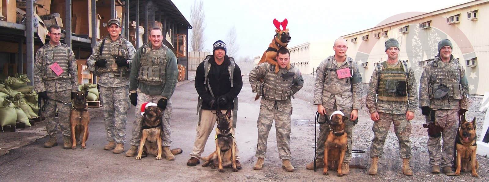 Handlers celebrating Christmas