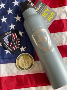 As part of MWDTSA's EOW program, FIFTY/FIFTY is honored to donate a custom-etched product with the MWD's or RMWD's information. This photo shows an example.