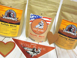 This photo shows the three coffee blends MWDTSA included in Q1-2019 care packages.