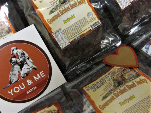 This photo shows packets of Smokehouse Jerky Company Gourmet Brisket Beef Jerky.