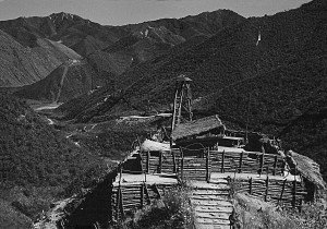 Durrance shot this photo of the Demilitarized Zone separating North and South Korea. The image shows a harsh, uninviting landscape.