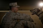 U.S. Marine Corps Lance Cpl. Jason J. Scribner and his military working dog, Streek