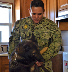 This photo shows Kennel Master MA1 Aguilar with MWD Sindy.