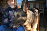 Vietnam Veteran and MWD handler Johnny Mayo with a military working dog